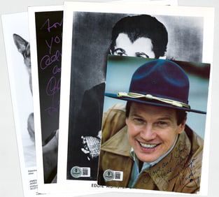 Actor (4) Signed Photos BAS COA [Cloris Leachman]