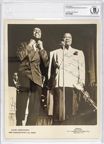 Louis Armstrong & George Washington Signed Photo