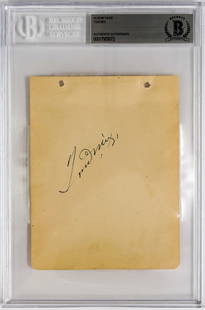 Tom Mix (d. 1940) Signed Autograph Album Page: Tom Mix (1880-1940) Signed Autograph Album Page BAS COA. Authenticated and encapsulated by Beckett Authentication Services #00017909072. Autograph album page measures 4.375 x 5.75 inches. For