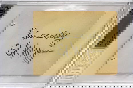 Ed Wynn (d. 1966) Autographed Album Page: Ed Wynn (1886-1966) Autographed Album Page BAS COA. Authenticated and encapsulated by Beckett Authentication Services #00017909071. Autograph album page measures 4.375 x 5.75 inches. For shipping