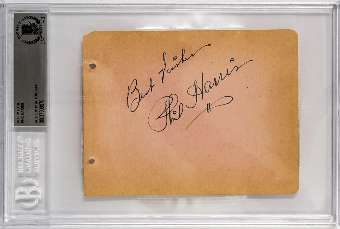 Phil Harris (d. 1995) Autograph Album Page (1 of 2)