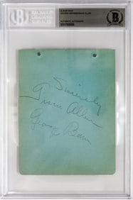George Burns & Gracie Allen Signed Album Page