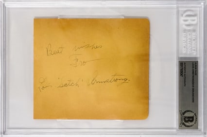 Louis Armstrong Autographed Album Page