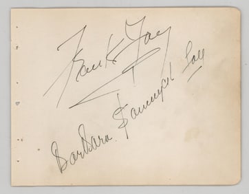 Barbara Stanwyck Fay/Frank Fay Autographed Page
