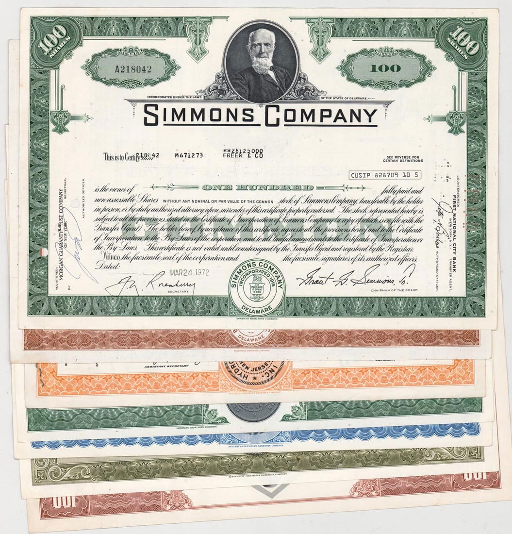Vintage (7) U. S. Co. Stock Certificates -Science (1 of 15)