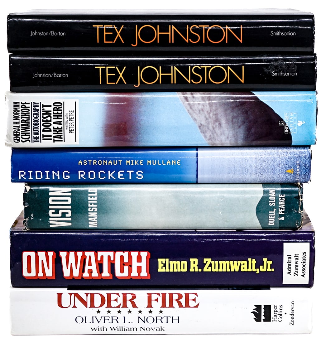 Estate Shelf Lot (7) Books SIGNED [Military] (1 of 1)