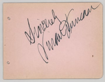 Vivian Duncan (d. 1986) Autographed Album Page