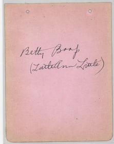 Betty Boop (Little Ann Little) Autograph