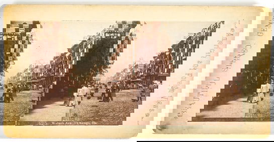 Chicago, ILL Antique Stereoview [Wabash Ave. ]