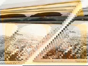 Antique (7) Stereoviews [Mt. Pelee; Astronomy]