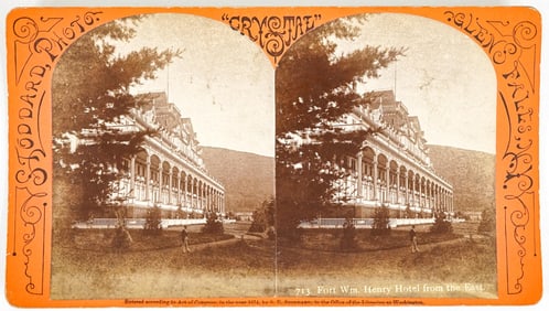 Fort Wm. Henry Hotel Exterior Antique Stereoview