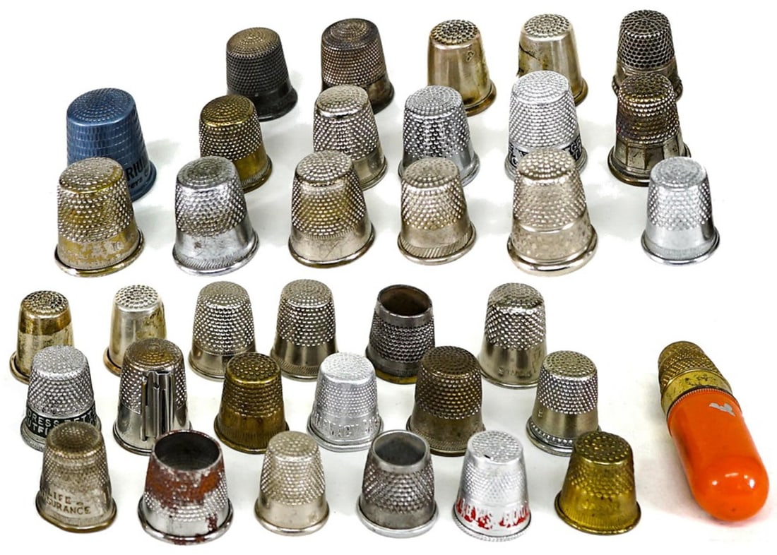 Vintage Sewing (36) Thimbles [7 are Silver] (1 of 7)