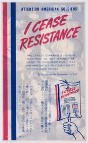 Allied Japanese I Cease Resistance Leaflet