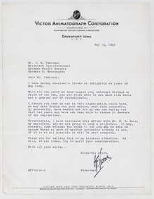 Alexander F. Victor 1945 Letter Signed