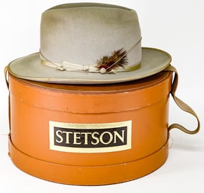 Stetson with Original Hat Box [Gray-Felt)