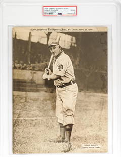 1909-13 M101-2 Sporting News Honus Wagner PSA 2: M101-2 Sporting News Supplement featuring Honus Wagner. Population 1 with only 2 higher (both PSA 3). The fragile paper supplement is from Sept, 23, 1909. As an early appearance and one of an