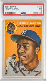 Hank Aaron 1954 Topps #128 RC PSA 1