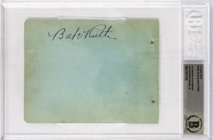 Babe Ruth Autographed Album Page BAS 8