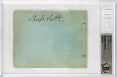 Babe Ruth Autographed Album Page BAS 8