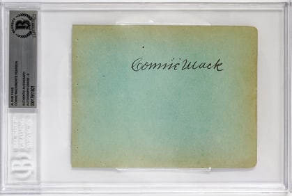 Connie Mack Autographed Album Page BAS 9