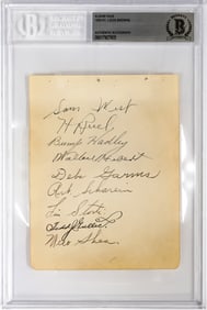 1933 St. Louis Browns Autographed Album Page