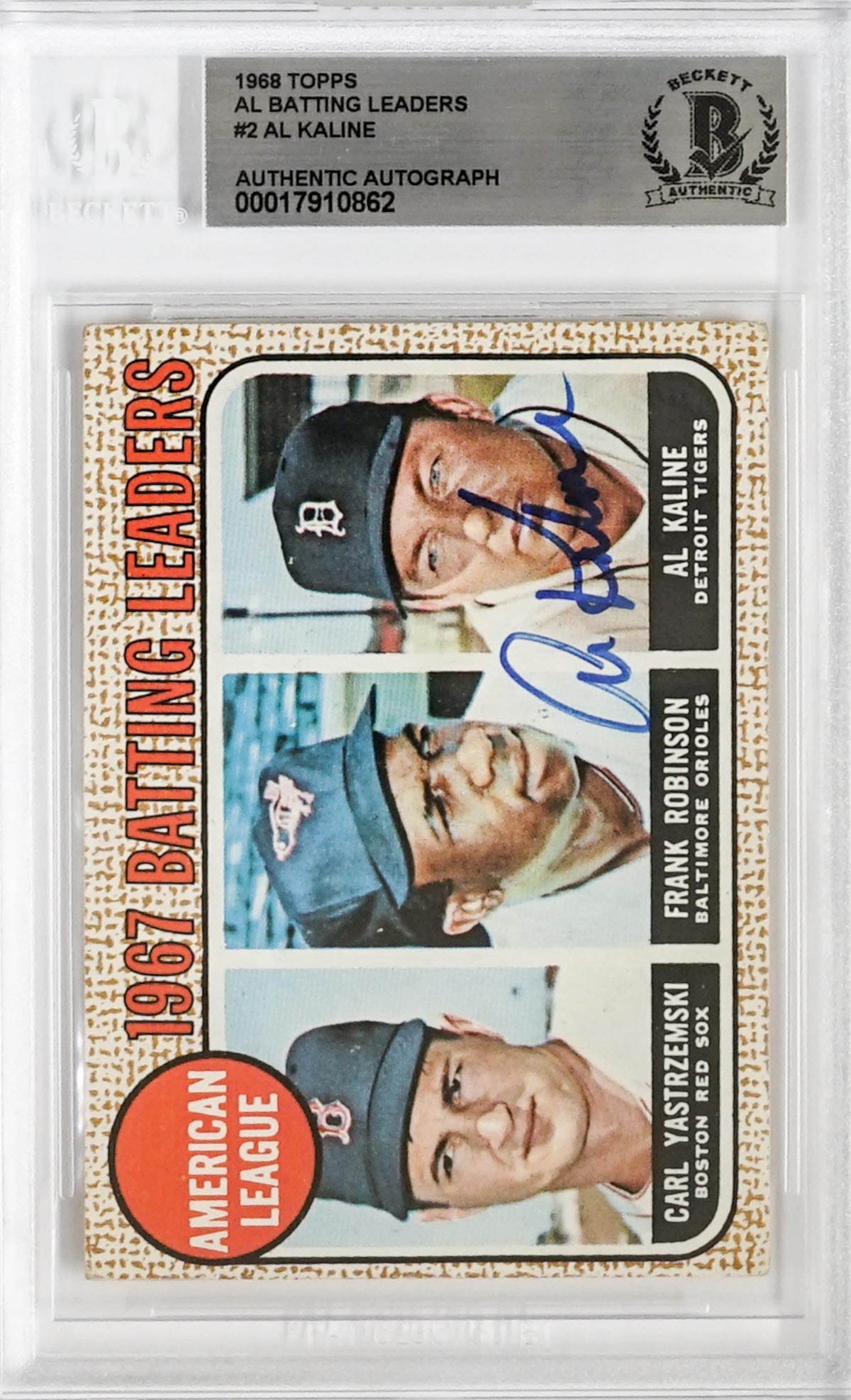 Al Kaline 1968 Topps #2 Autographed BB Card (1 of 3)
