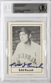 Edd Roush (HOF 1962, d. 1988) Signed Card