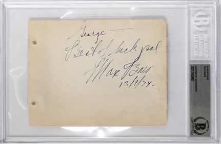 Max Baer (Boxer, d. 1959) Signed Album Page