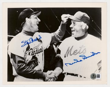 Stan Musial & Duke Snider Signed 8 x 10 Photo