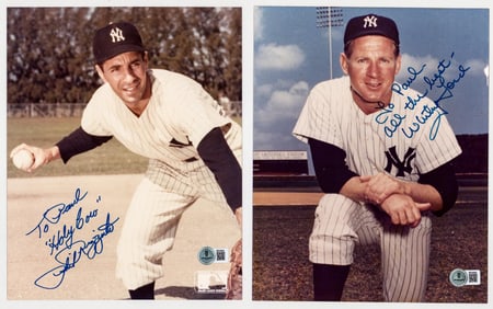 Whitey Ford & Phil Rizzuto Signed 8 x 10 Photos