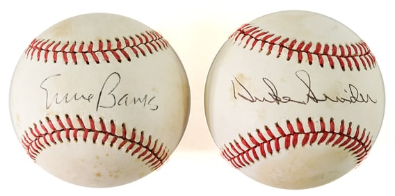 Duke Snider & Ernie Banks SS Baseballs BAS COA