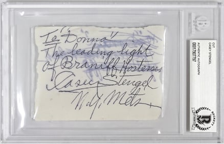 Casey Stengel Cut Signature
