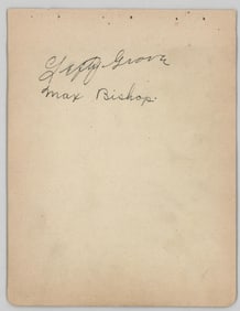 Lefty Grove & Max Bishop Autographed Album Page