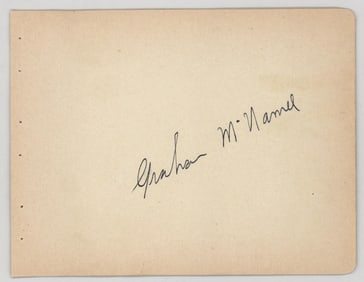 Graham McNamee (d. 1942) Autographed Page