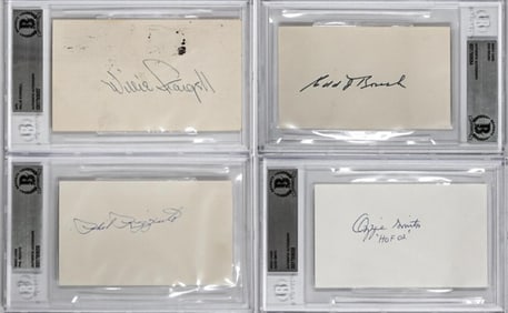 Roush, Smith, Rizutto, Stargell Signed BAS COA