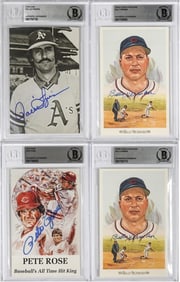 B. Herman (2), Pete Rose & Rollie Fingers Signed