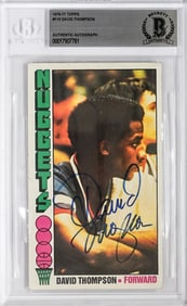 1976 Topps David Thompson HOF RC BAS Signed