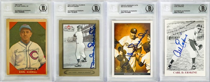 Baseball HOF Autographed Cards (4)