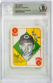 1951 Topps Red Backs Ted Kluszewski Signed
