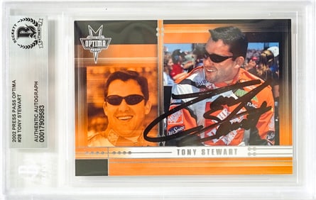 Tony Stewart Autographed 2002 Press Pass Optima