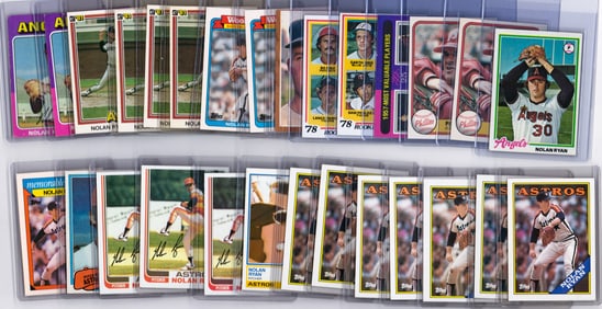 (22) Nolan Ryan Cards, (6) other Vintage BB Cards