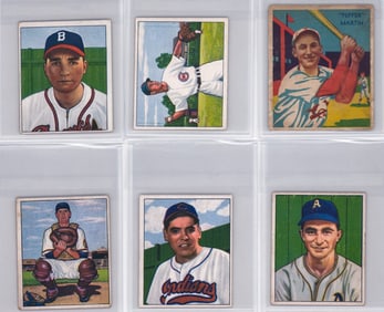 (5) 1950 Bowman BB, (1) 1935 Pepper Martin