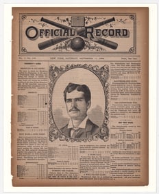 September 11, 1886 Official Baseball Record
