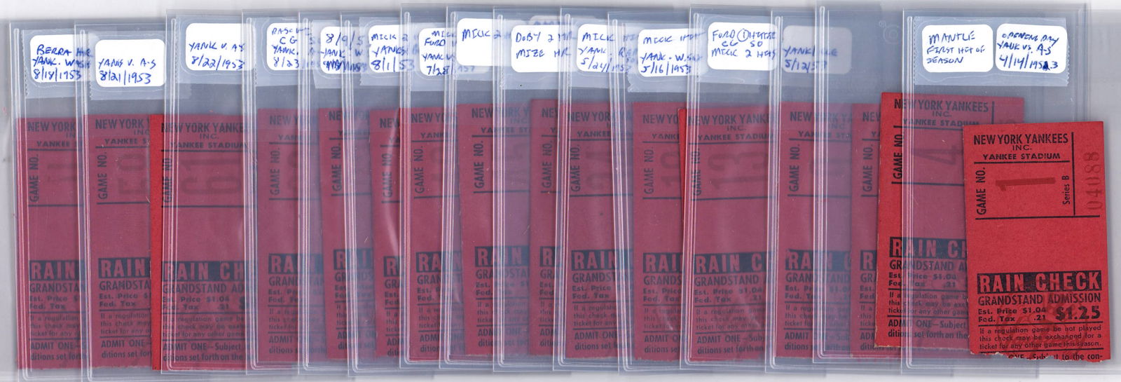 1953 New York Yankees Ticket Stubs (16) (1 of 3)