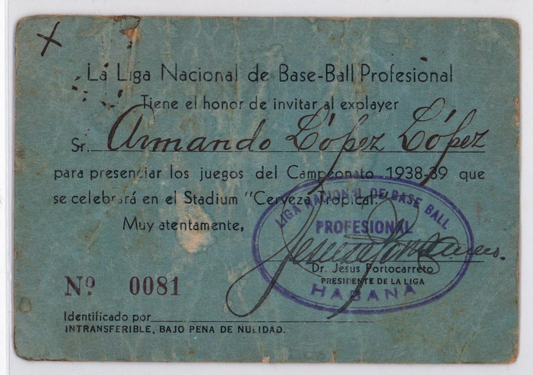 [Negro Leagues, Cuban Baseball] Armando Lopez (1 of 2)