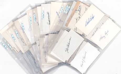 1953 Philadelphia Athletics SIGNED Index Cards