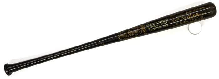 1953 Brooklyn Dodgers World Series Black Bat
