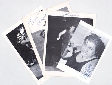 Apache Bull Ramos, Tiny Frazier SIGNED WWE Photos