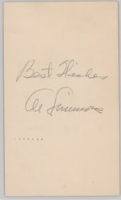 Al Simmons (d.1956) Signed Government PC JSA LOA