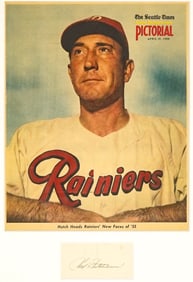 Fred Hutchinson Framed Cut Signature